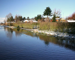 Brabrandstien, udfor Svej, en meget vd dag i januar 2007. Foto: Mads Bischoff